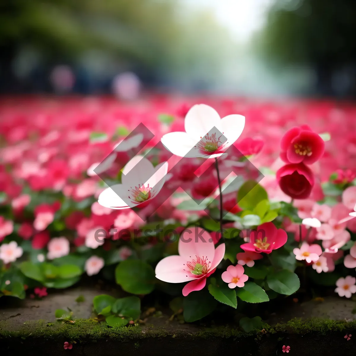 Picture of Pink Blossoming Flower on Branch