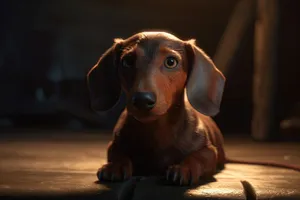 Adorable brown greyhound puppy - domestic pet portrait.