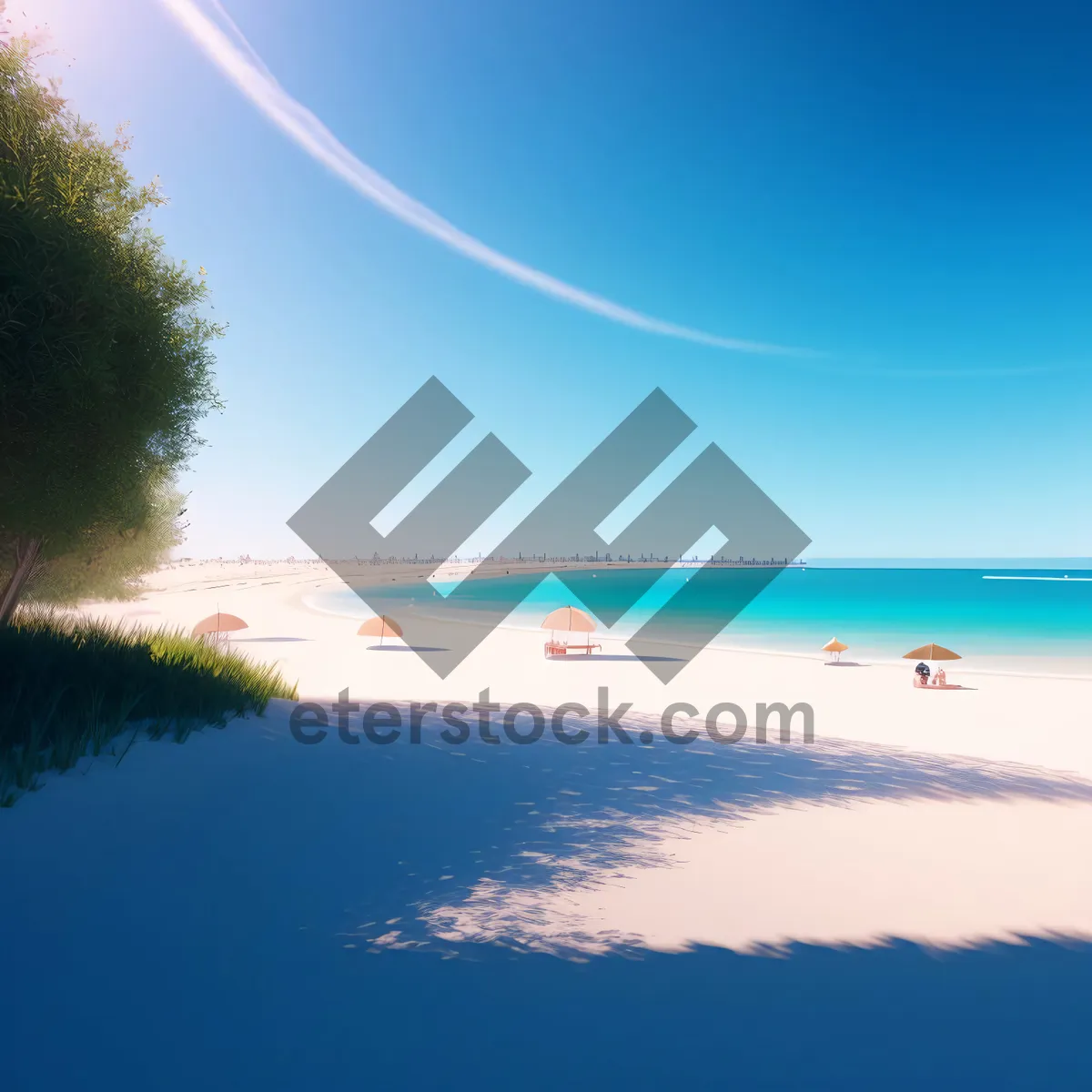 Picture of Serene Seascape: Sunset Reflection on a Tropical Beach