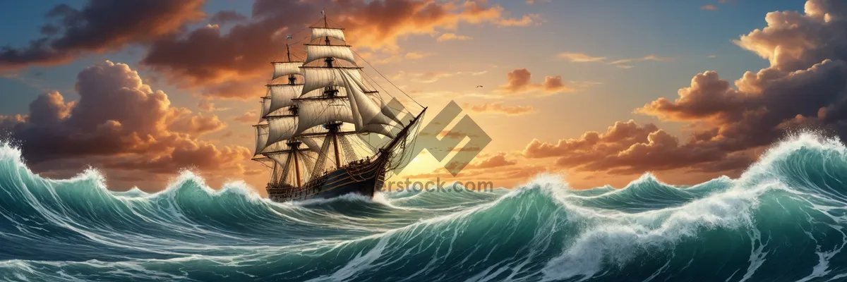 Picture of Tropical Pirate Beach Sunset Silhouette.