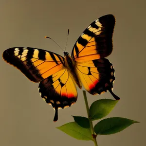 Vibrant Orange Butterfly with Delicate Wings