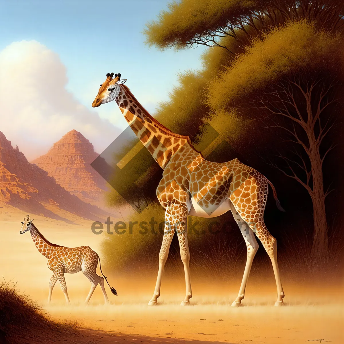 Picture of Tall Giraffe in the African Wilderness