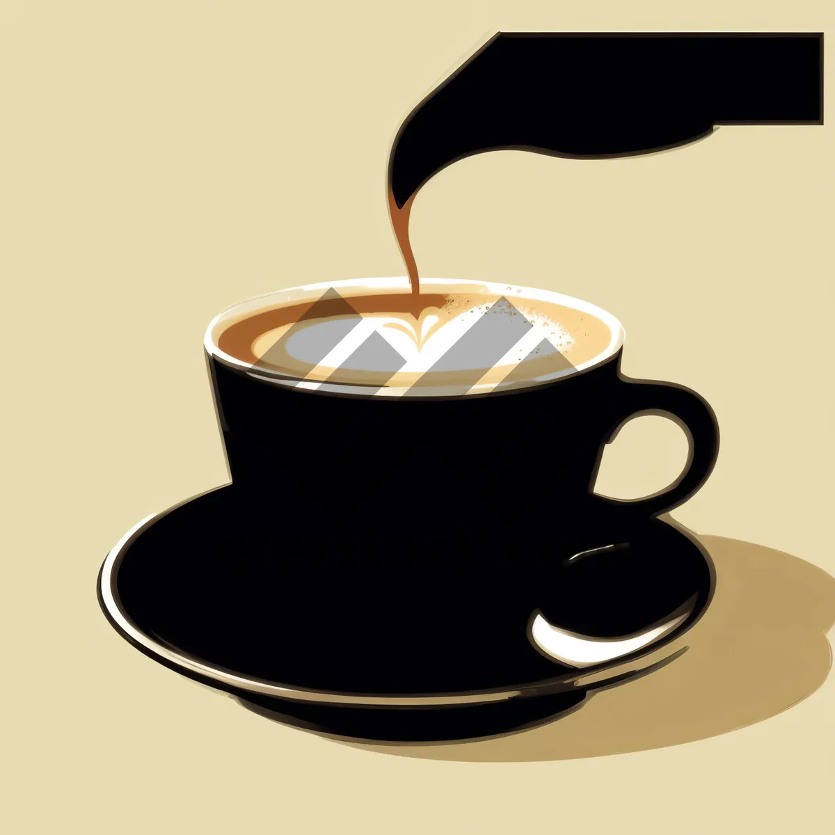 Picture of Steaming Cup of Coffee on Saucer for Morning Boost