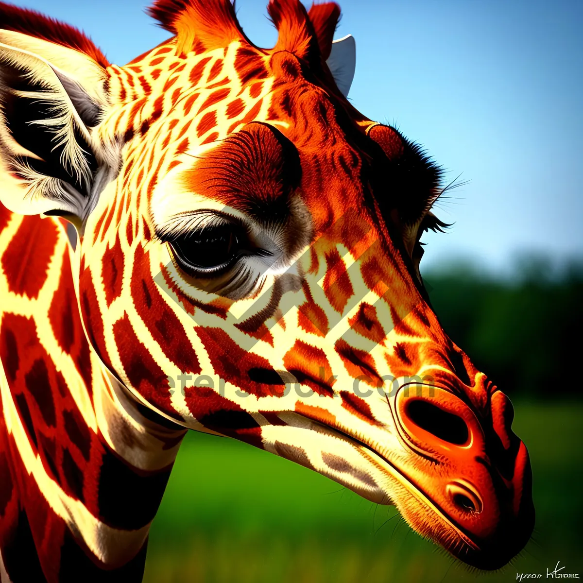 Picture of Striped Wildlife Portrait: Zebra and Giraffe Carousel Ride