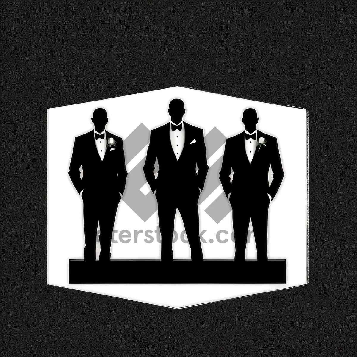 Picture of Black Businessmen Silhouette Group in Suit