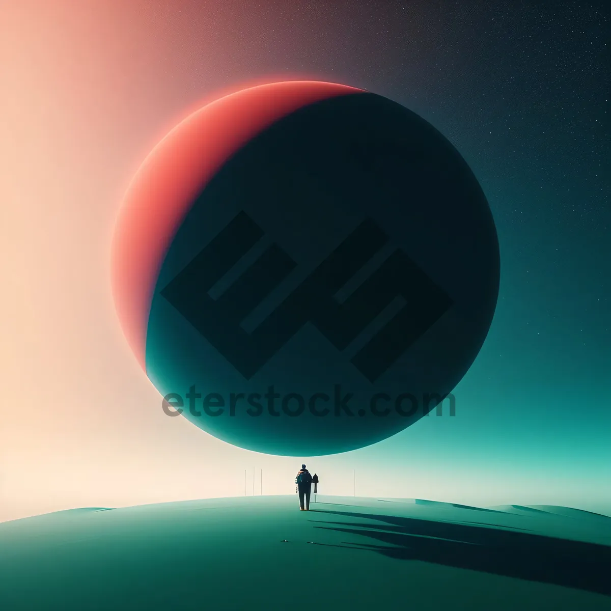 Picture of Vibrant Glowing Button with Modern Flag Symbol