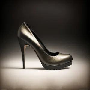 Stylish Leather Stiletto Heels - Black Lace Pair