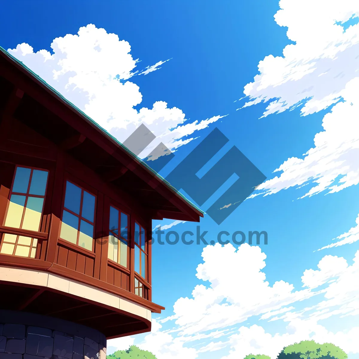 Picture of Skyline of Japan's Serene Countryside Reflecting Global Architecture