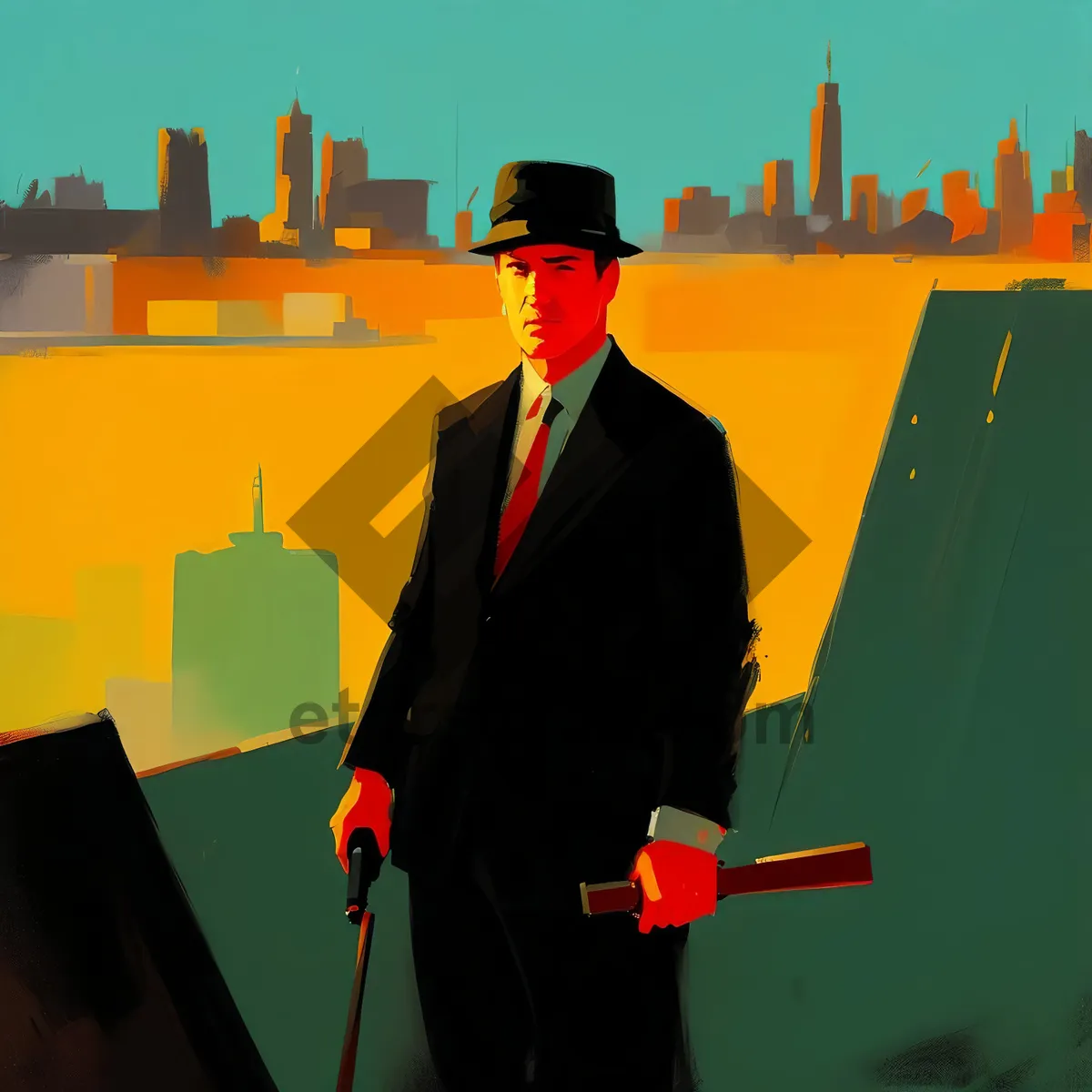 Picture of Happy male business professional working on laptop in office