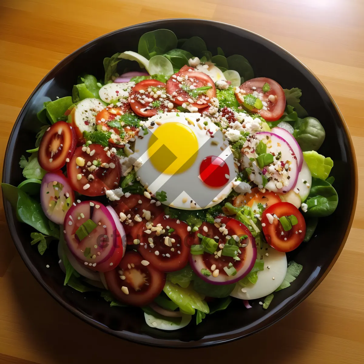Picture of Fresh Gourmet Salad with Cheese and Vegetables