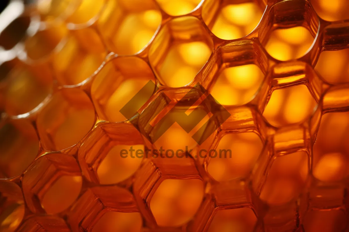 Picture of Modern yellow honeycomb design for wallpaper background