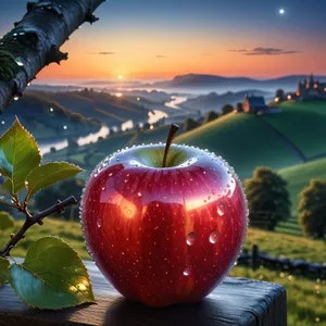 Fresh apple snack, sweet and healthy choice.