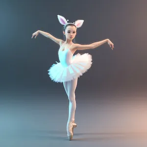 Dynamic Ballerina in Elegant Jumping Pose