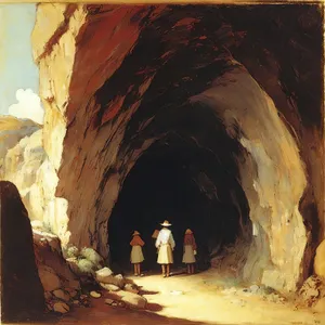 Ancient Rock Tunnel in Geologic Park