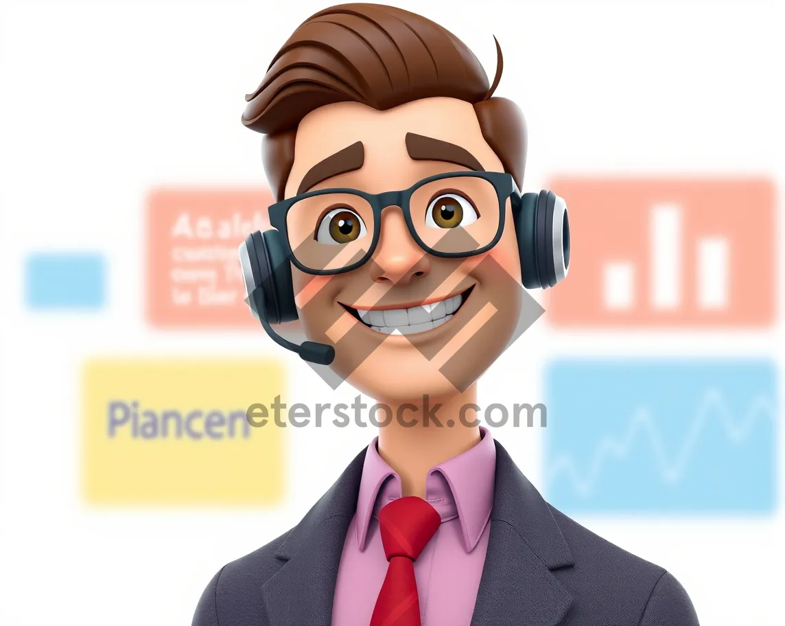 Picture of Cartoon clip art of a boy child drawing on paper.