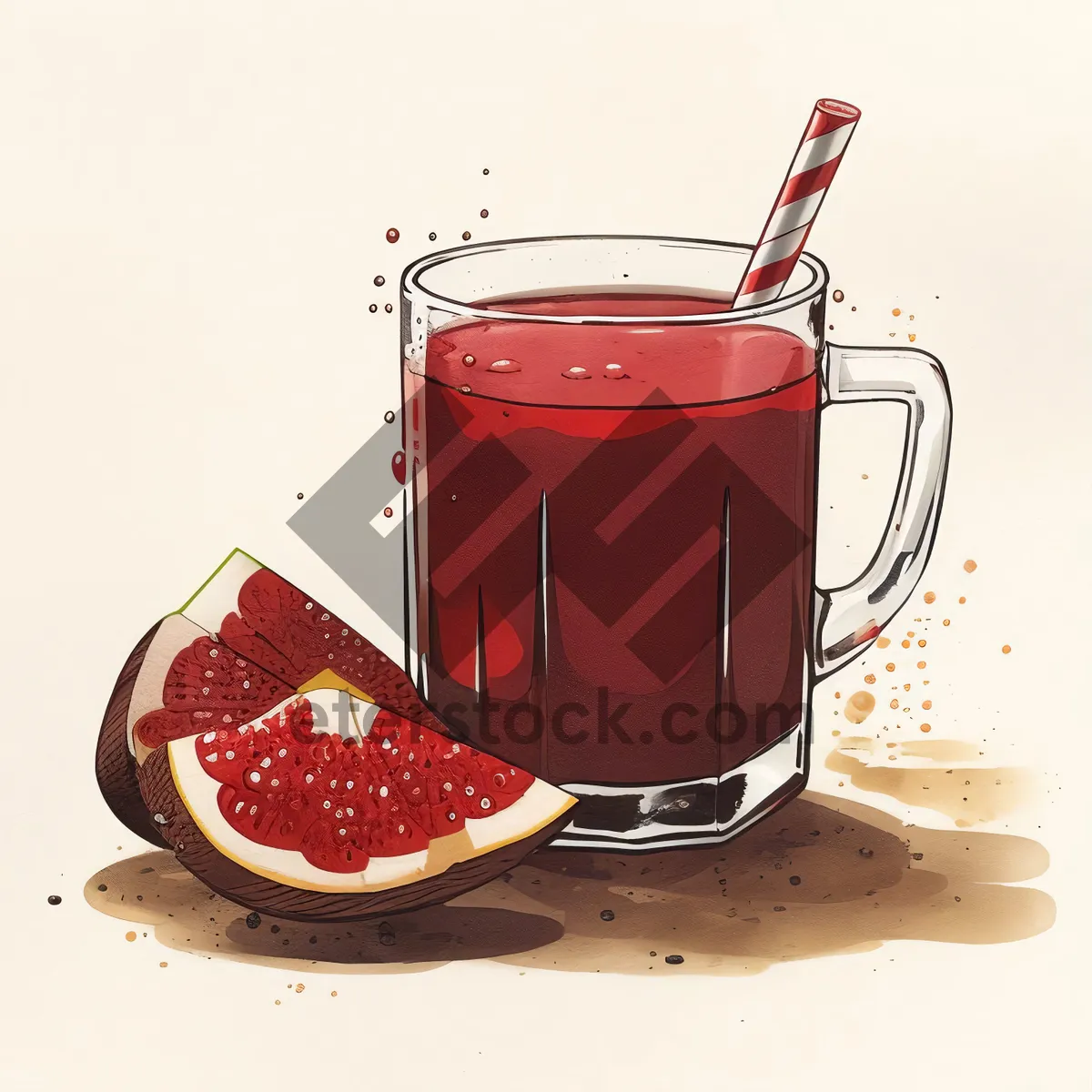 Picture of Sweet and Refreshing Fruit Tea in Glass Cup