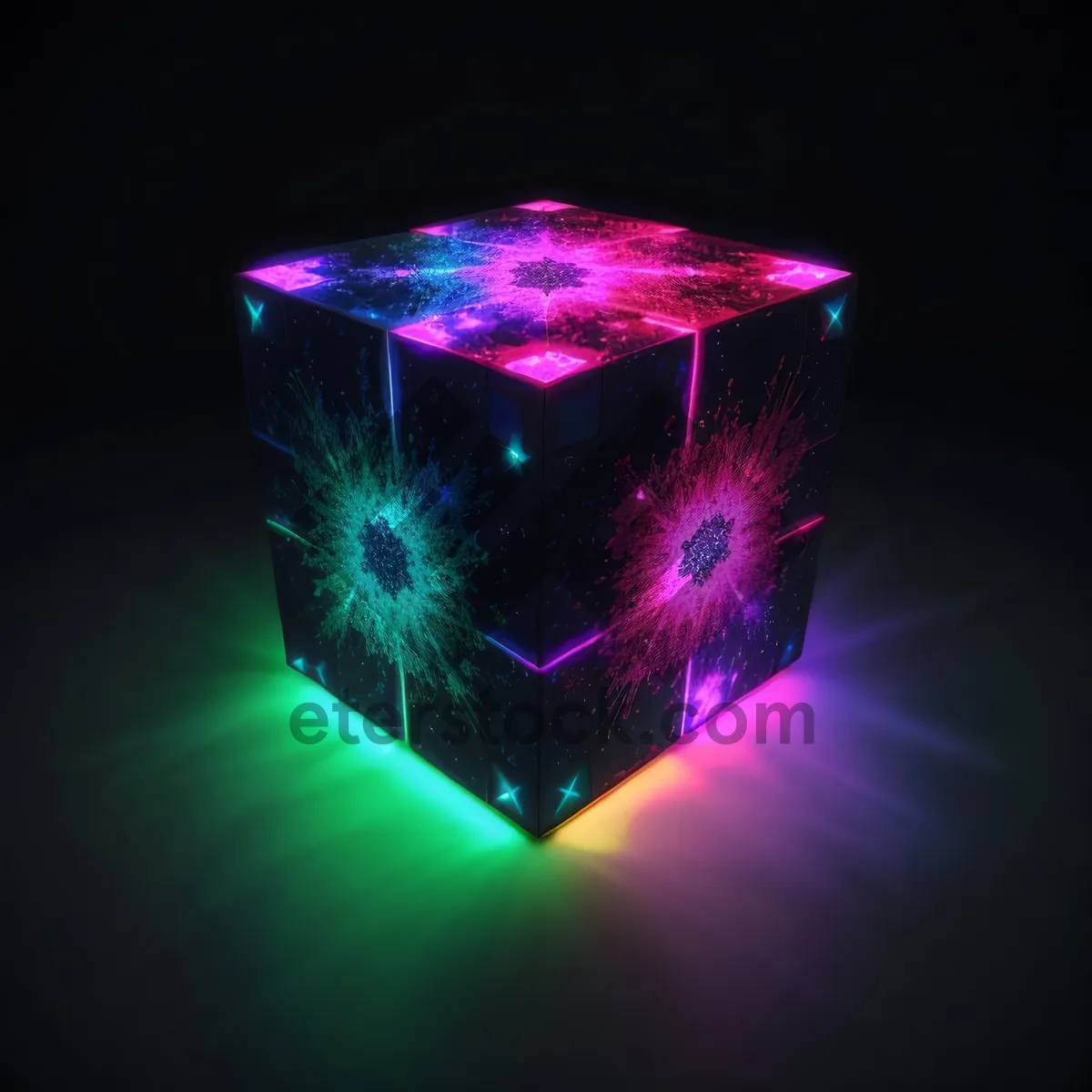 Picture of Black starry laser design fractal wallpaper backdrop