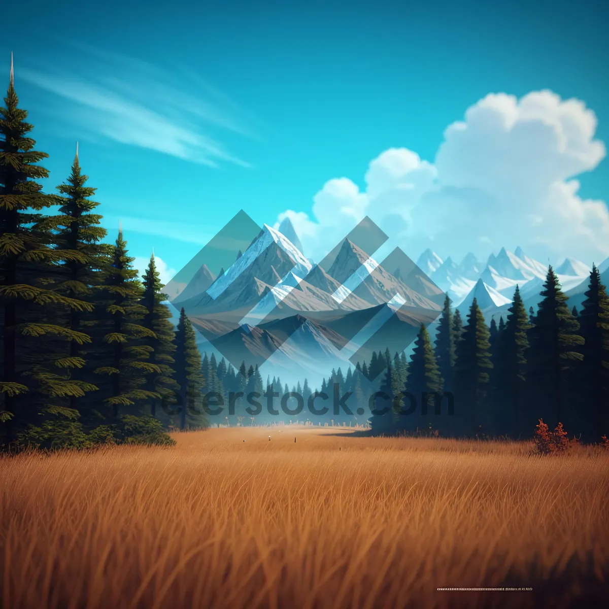 Picture of Breathtaking Mountain Scenery Overlooking Serene Lake