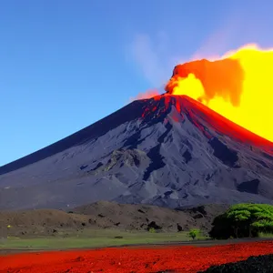 Sunrise Over Majestic Volcanic Mountain Landscape