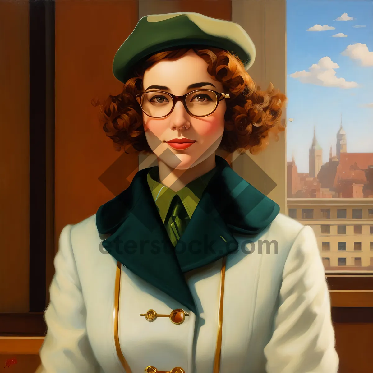 Picture of Smiling Doctor with Stethoscope in Hospital