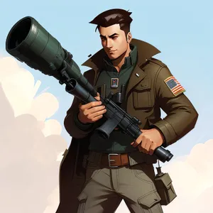 Professional Soldier with Bazooka Launcher