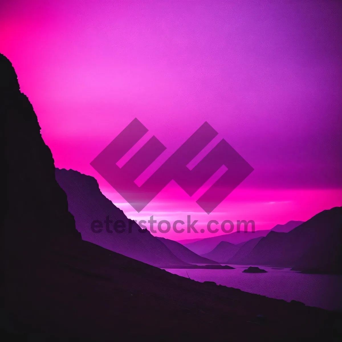 Picture of Majestic Sunset Over Mountain Landscape