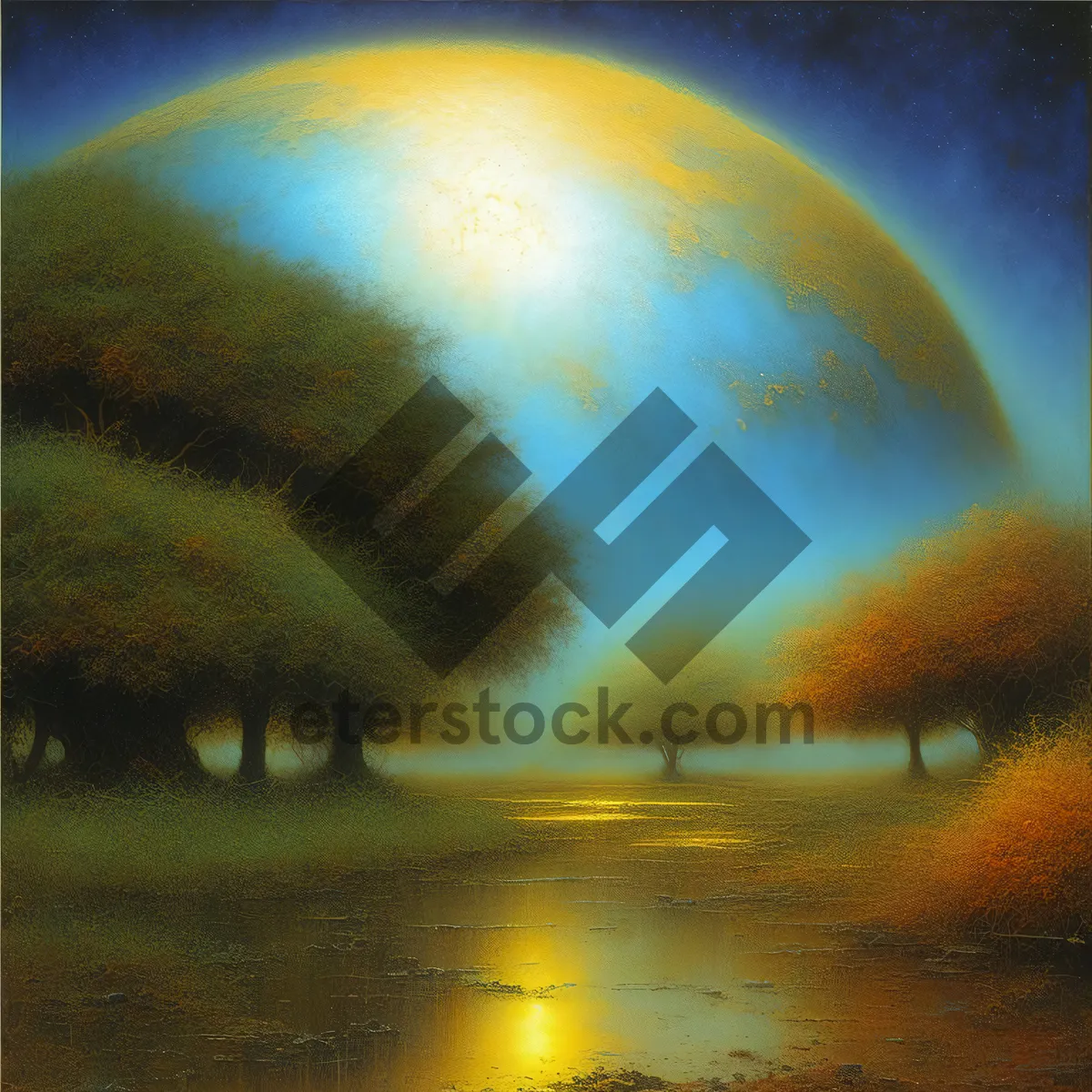 Picture of Mystical Celestial Panorama: Planet, Weapon, Space