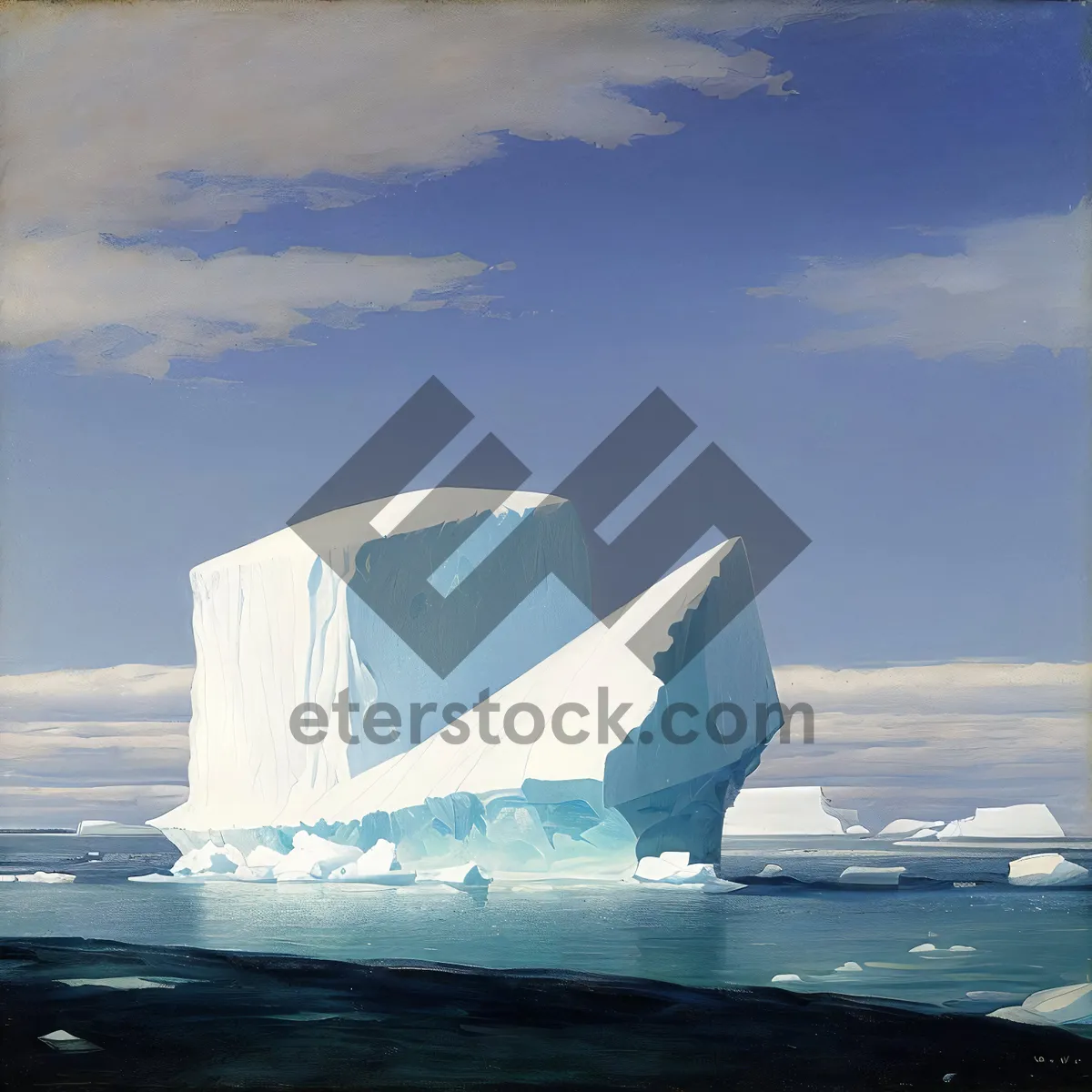 Picture of Serene Horizon: Sailing Schooner on Calm Ocean Waters