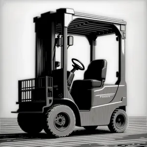 Heavy-duty forklift transporting cargo in industrial setting.
