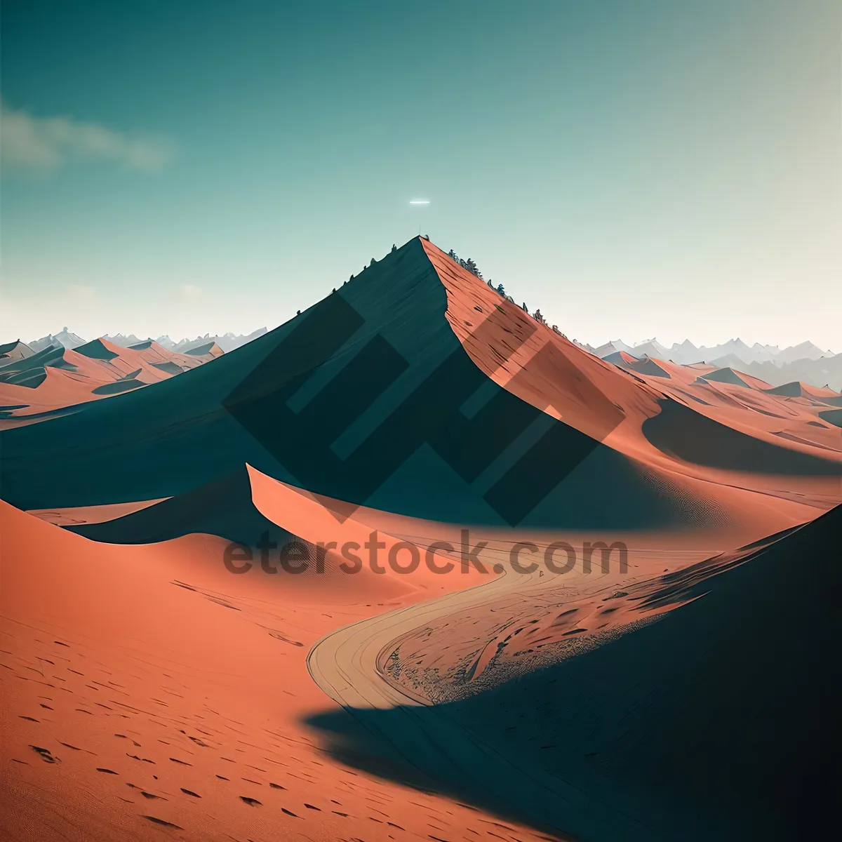 Picture of Serenity at Sunset: Majestic Desert Dunes Embracing the Sun