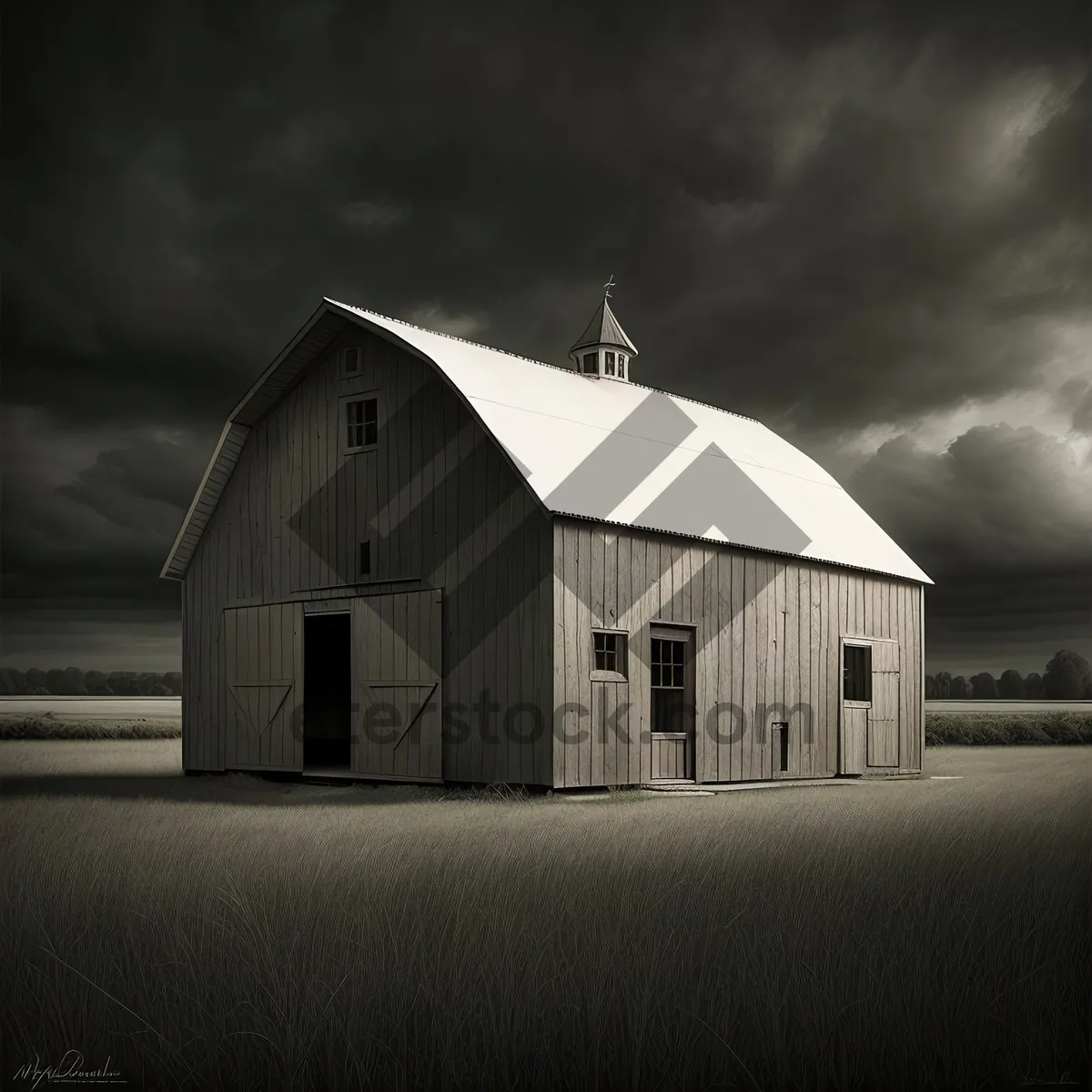 Picture of Quaint Old Farmhouse nestled beneath an Azure Sky