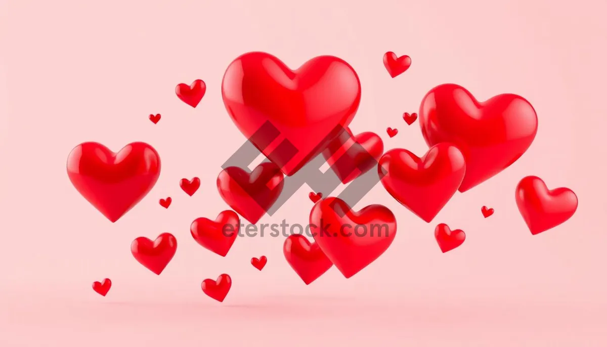 Picture of Heart Icon Set in Pink for Valentine's Day