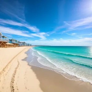 Serene Tropical Beachscape with Crystal-clear Turquoise Waters