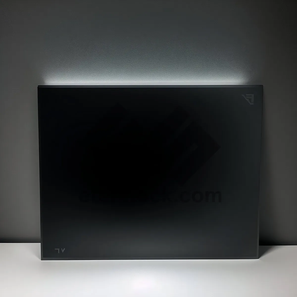 Picture of Modern blank monitor frame on black screen