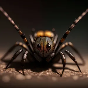 Creepy black arachnid with long legs