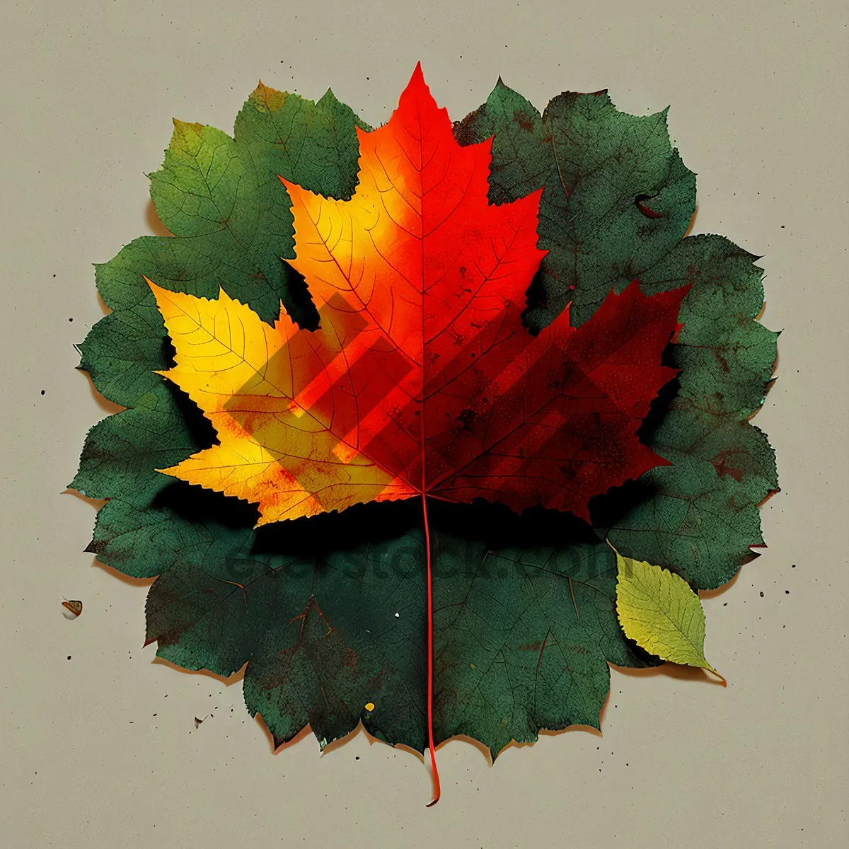 Picture of Vibrant Fall Maple Leaf - Natural Autumn Foliage