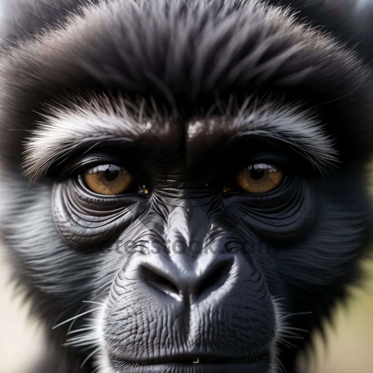 Picture of Wild Primate Portrait: Majestic Ape with Piercing Eyes