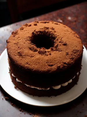 Delicious Chocolate Cake and Cappuccino Breakfast