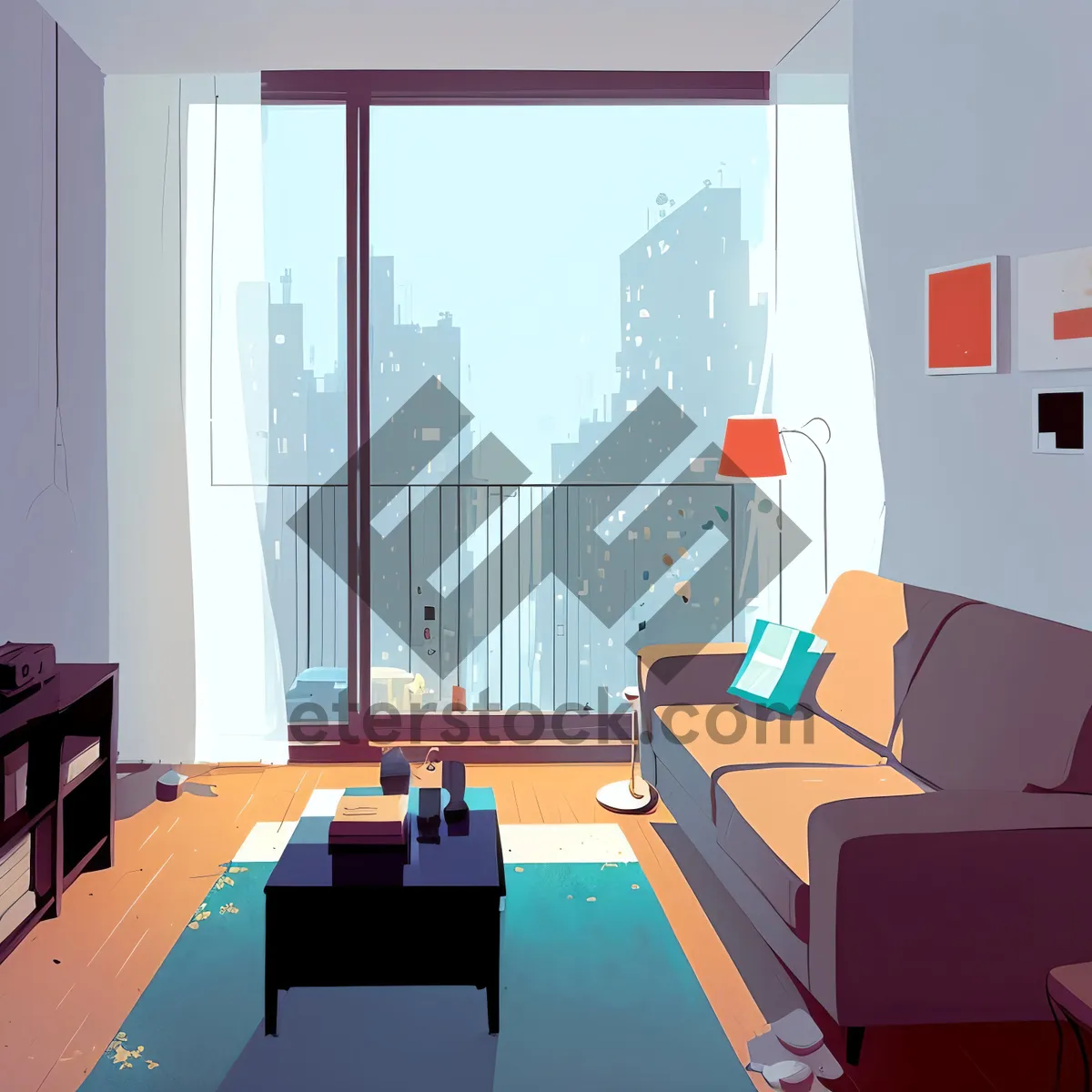 Picture of Modern Luxury Interior with Stylish Wood Furniture