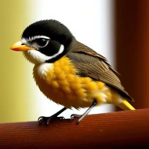 Adorable Sparrow Sits on Branch in Garden