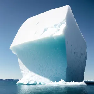Serene Ocean Horizon with Glacial Iceberg