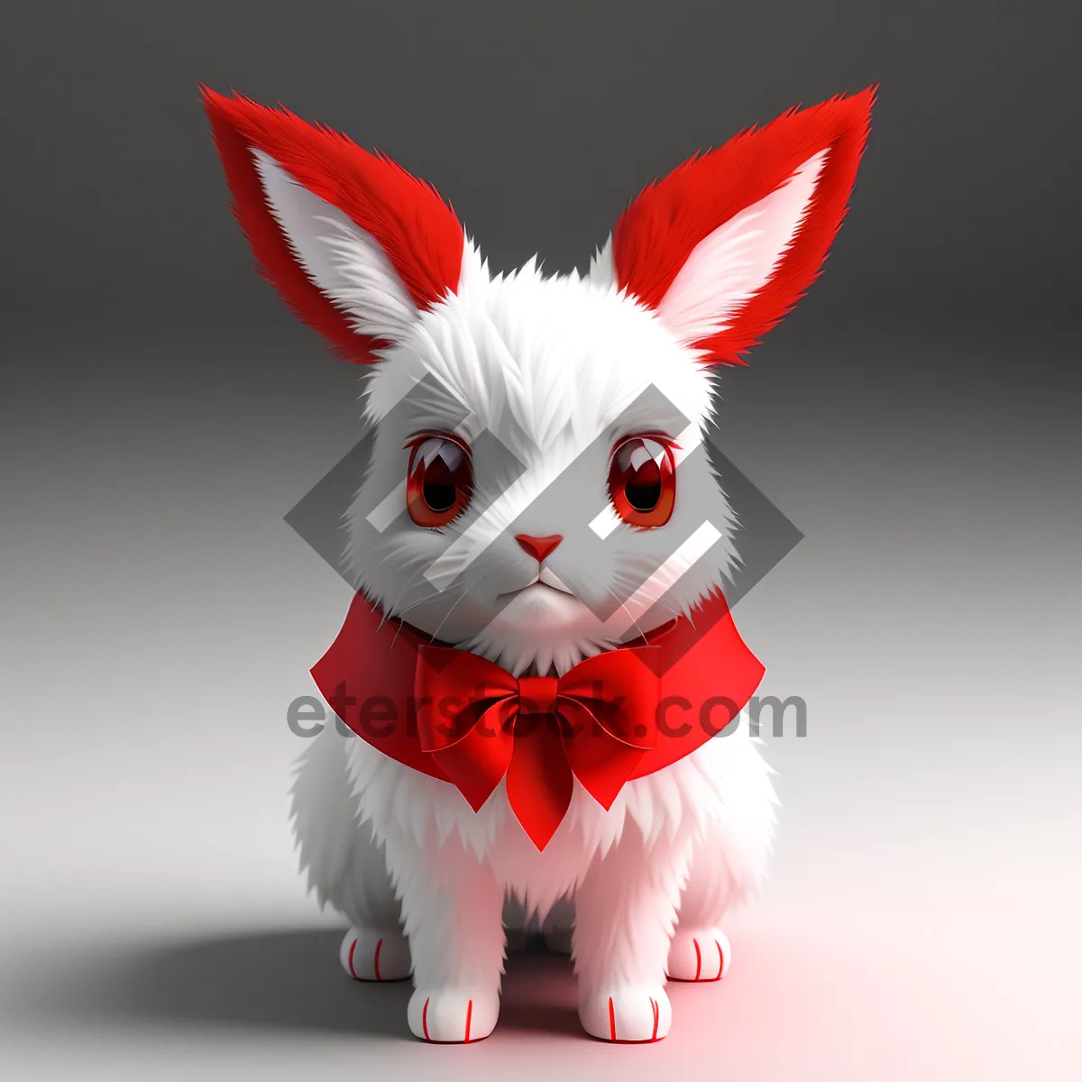 Picture of Cute Fluffy Bunny with Ears - Adorable Easter Pet Portrait