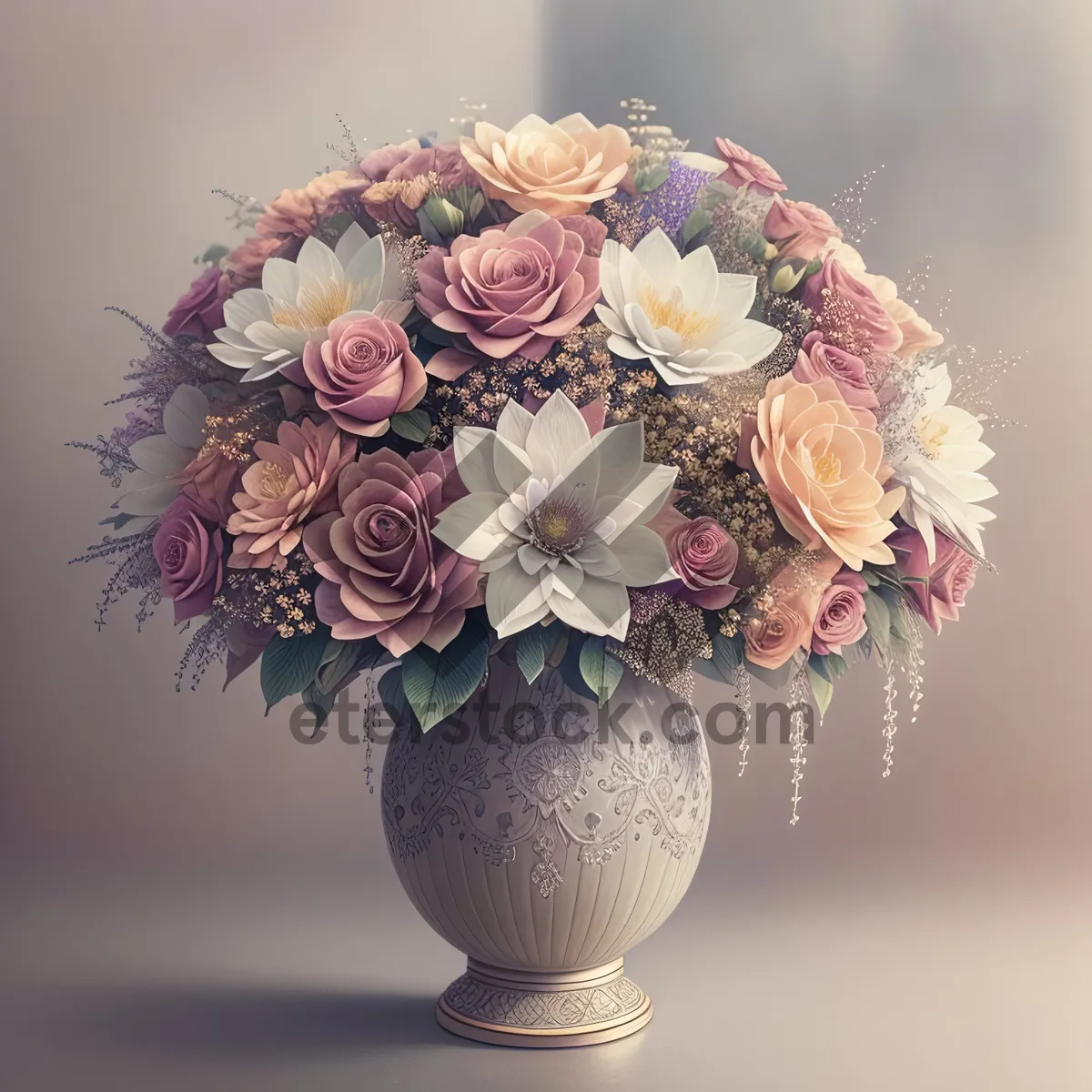 Picture of Exquisite Pink Rose Wedding Bouquet