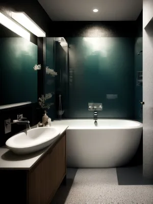 Modern Luxury Bathroom with Stylish Wall-Mounted Sink