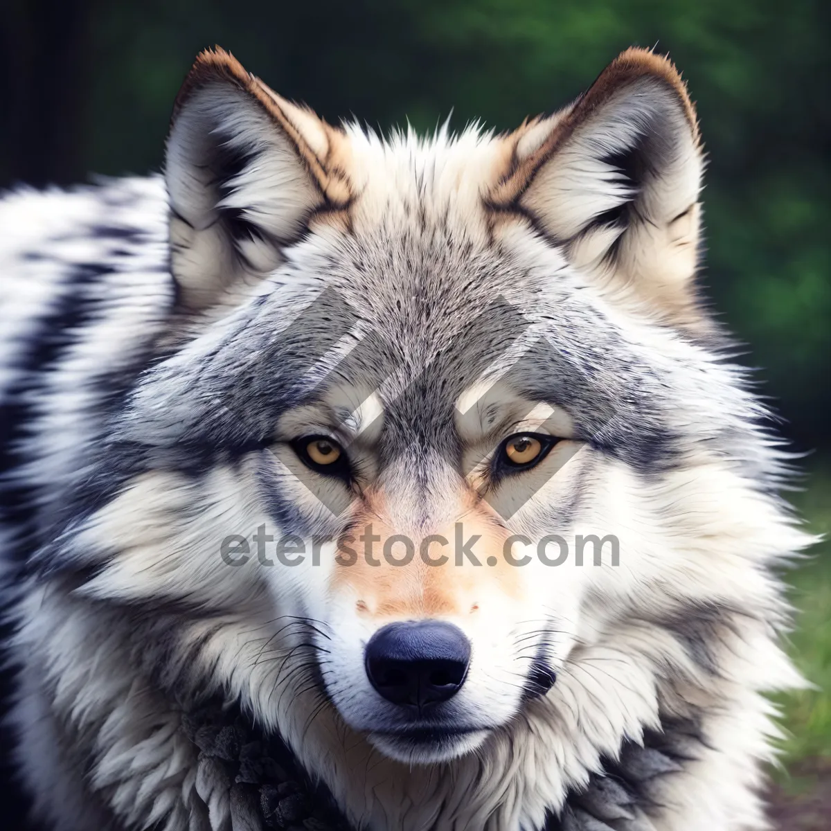 Picture of Wild Timber Wolf with Piercing Eyes