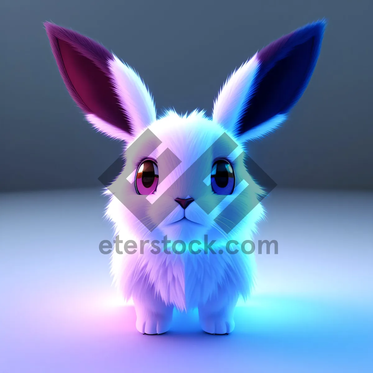 Picture of Fluffy Easter Bunny with Cute Ears