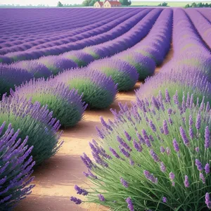 Fragrant Lavender Field in Colorful Countryside