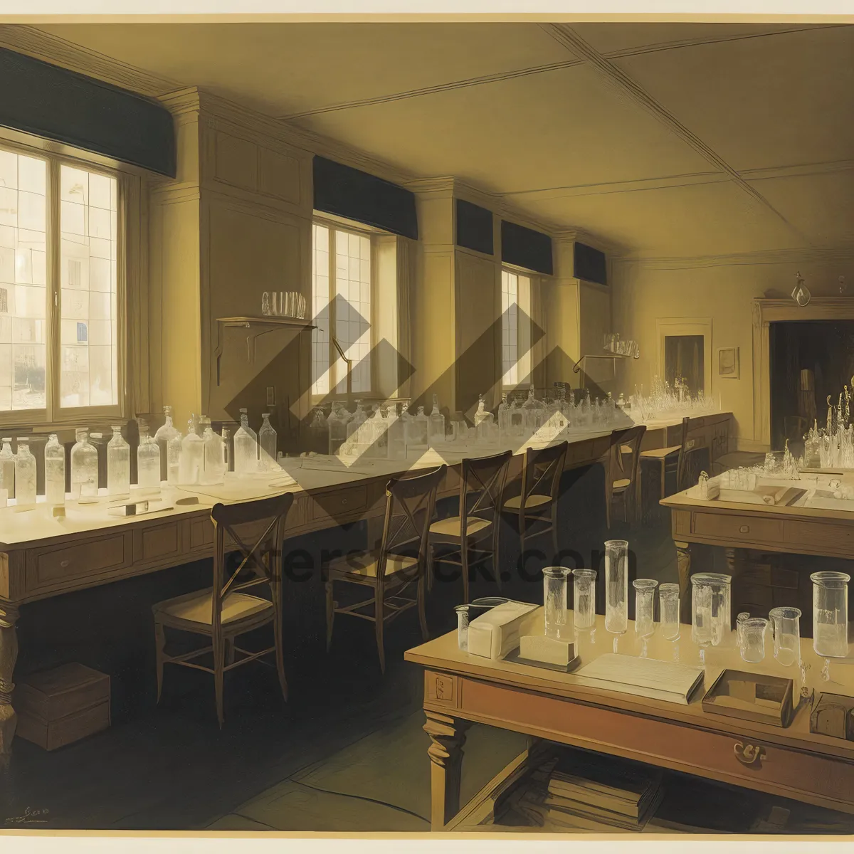 Picture of Modern Kitchen Table with Contemporary Chairs