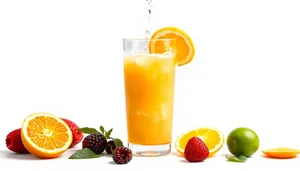 Fresh Orange Juice with Lemon and Ice