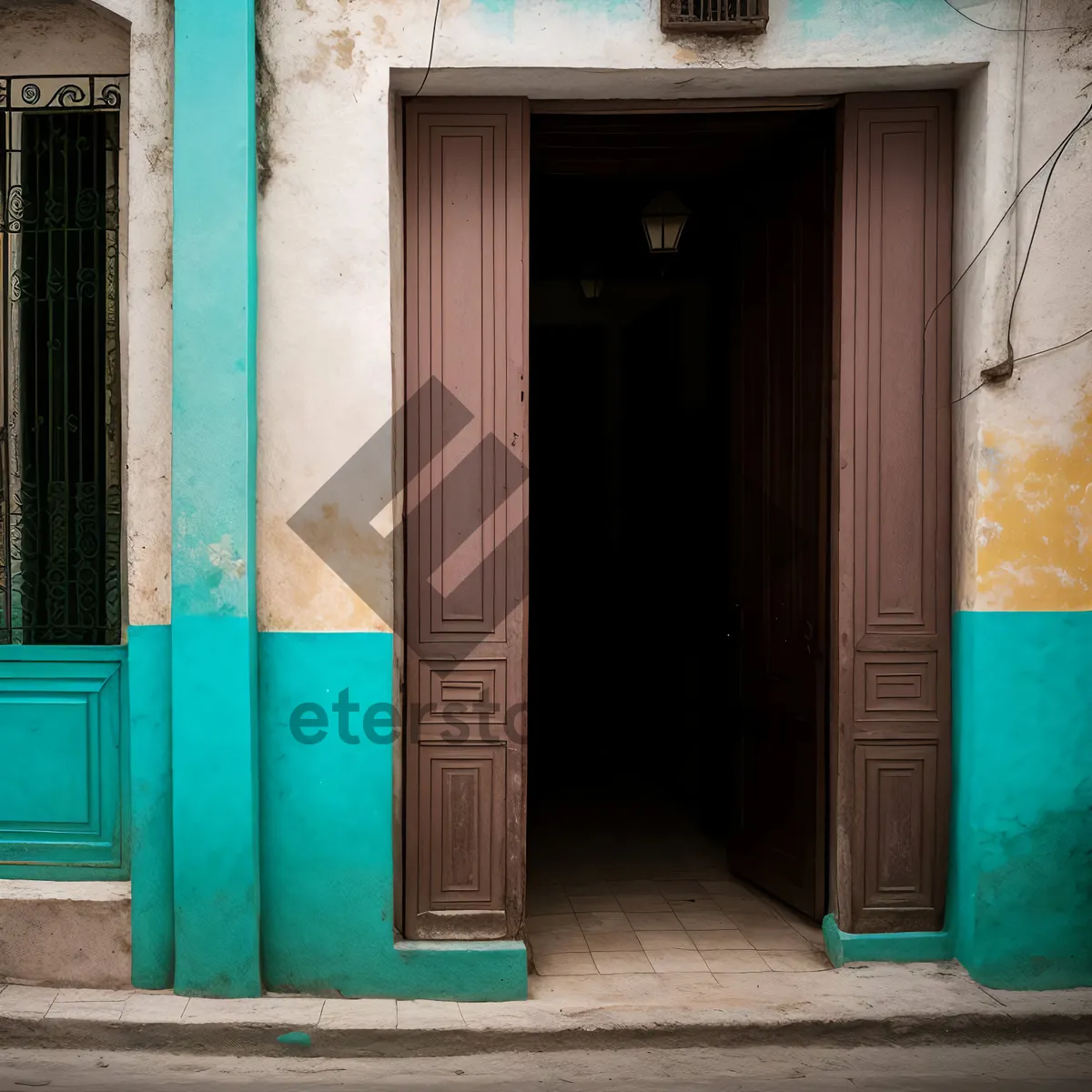 Picture of Vibrant Stone Entrance to Historic City House